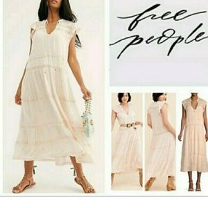 Free people midnight midi dress pink size large
